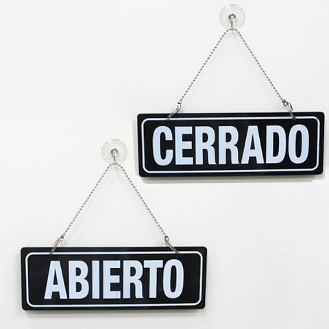 AVISO ABIERTO Y CERRADO PARA VIDRIO