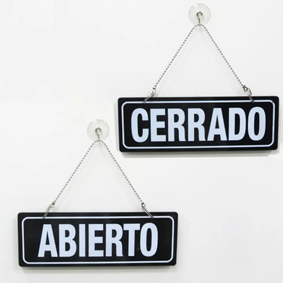 AVISO ABIERTO Y CERRADO PARA VIDRIO 1