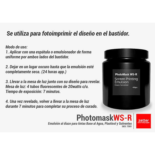 Emulsión PhotoMask WS-R