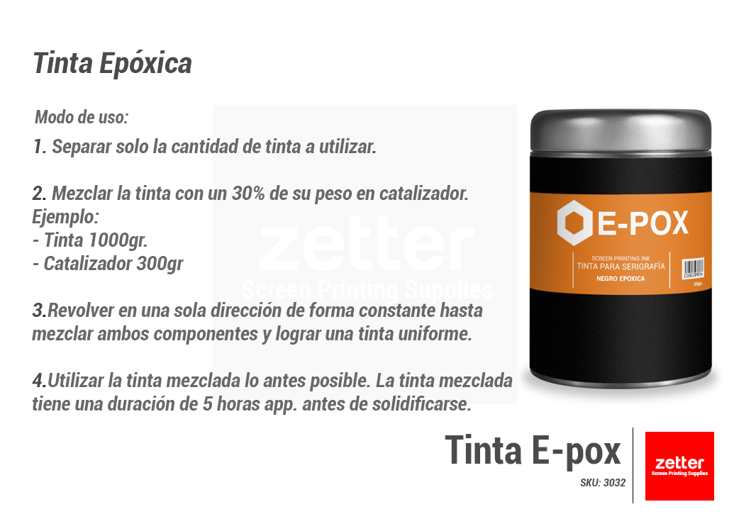 ¿Cómo preparar y utilizar la tinta Epóxica?