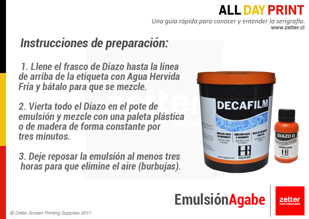 ¿Cómo preparar emulsión Agabe Decafilm?