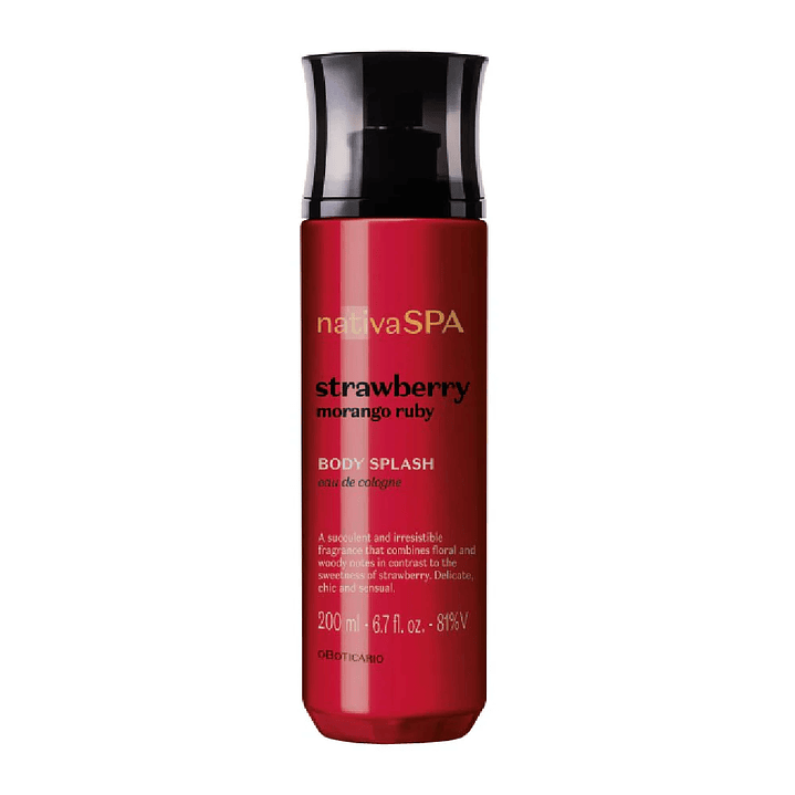 Body Splash Nativa Spa Morango Ruby, 200ml - COLEÇÃO 1