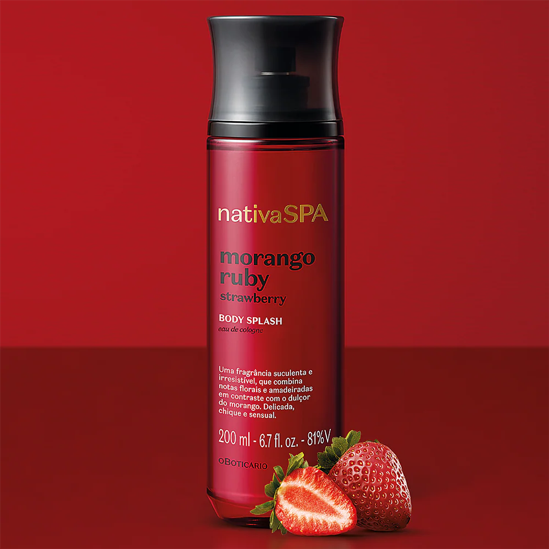 Body Splash Nativa Spa Morango Ruby, 200ml - COLEÇÃO 2