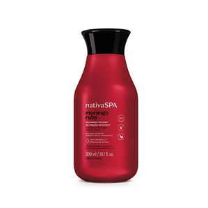 Shampoo Nutrição Antifrizz Nativa SPA Morango Ruby 300ml - COLEÇÃO