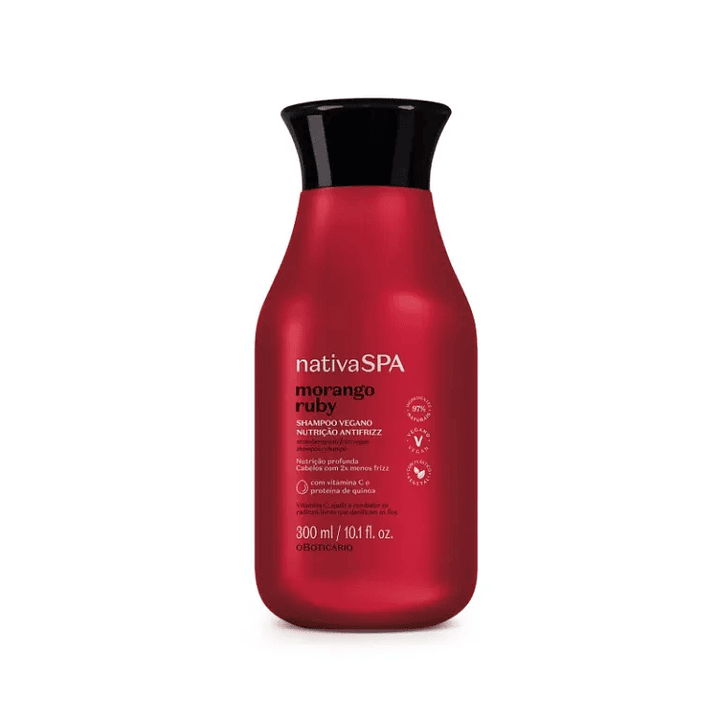 Shampoo Nutrição Antifrizz Nativa SPA Morango Ruby 300ml - COLEÇÃO 1