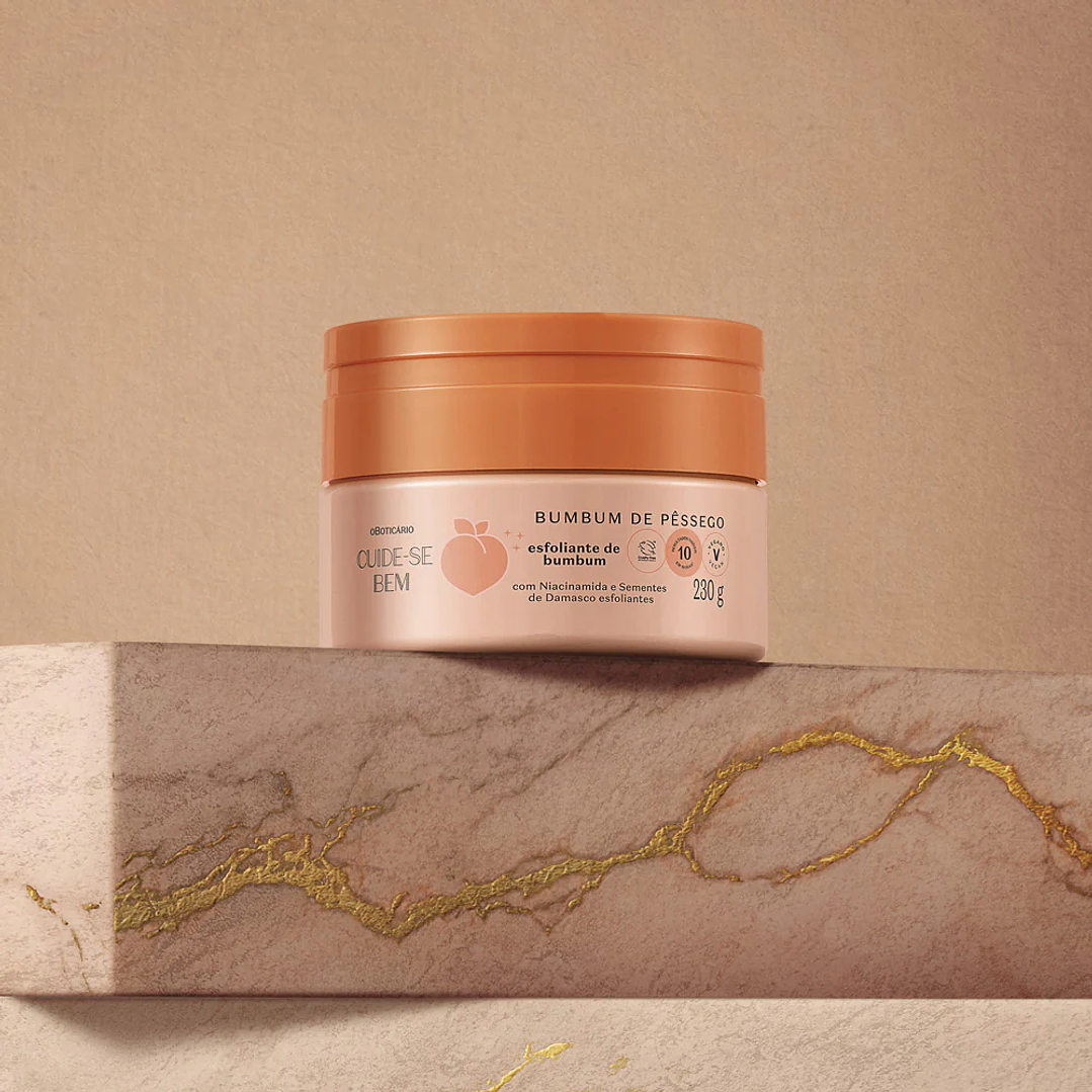 Creme Esfoliante Cuide-se Bem Bumbum de Pêssego, 230g - COLEÇÃO 2