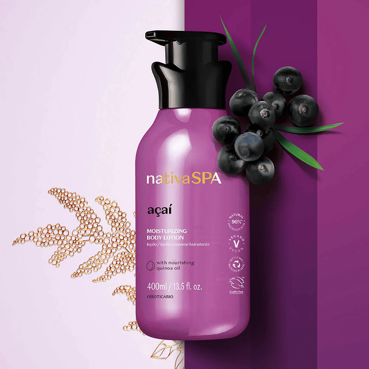 Loção Hidratante Nativa SPA Açaí, 400ml 2