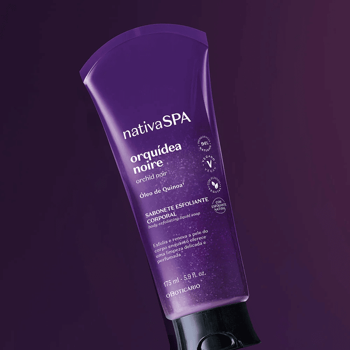 Sabonete Corporal Esfoliante Nativa Spa Orquídea Noire, 175ml 2