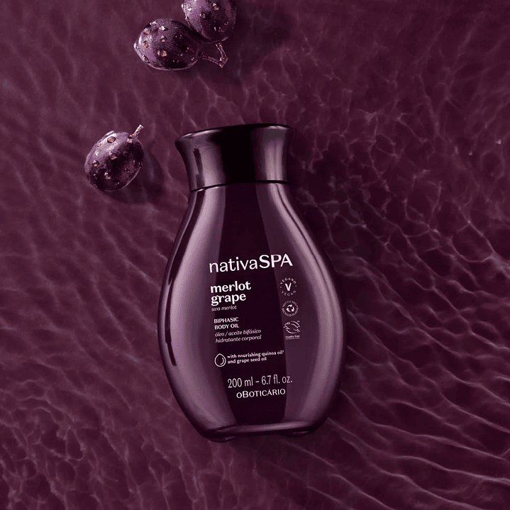 Óleo Bifásico Hidratante Corporal Nativa Spa Uva Merlot, 200ml 4