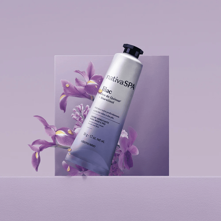 Creme Hidratante Para Mãos e Pés Nativa SPA Lilac, 50g 3