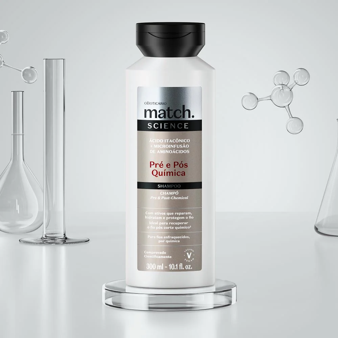Shampoo Match Science Pré e Pós-Química, 300ml 3