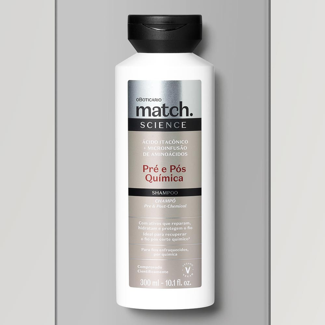Shampoo Match Science Pré e Pós-Química, 300ml 4