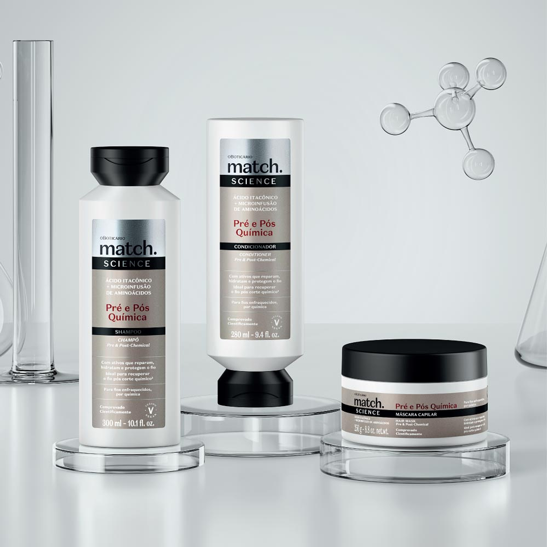 Shampoo Match Science Pré e Pós-Química, 300ml 5