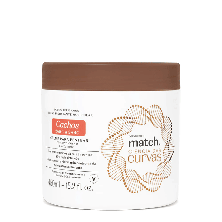Creme para Pentear Cachos Match Ciências das Curvas, 450ml 1