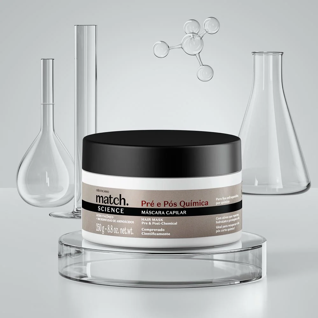 Máscara Capilar Match Science Pré e Pós-Química, 250g 4