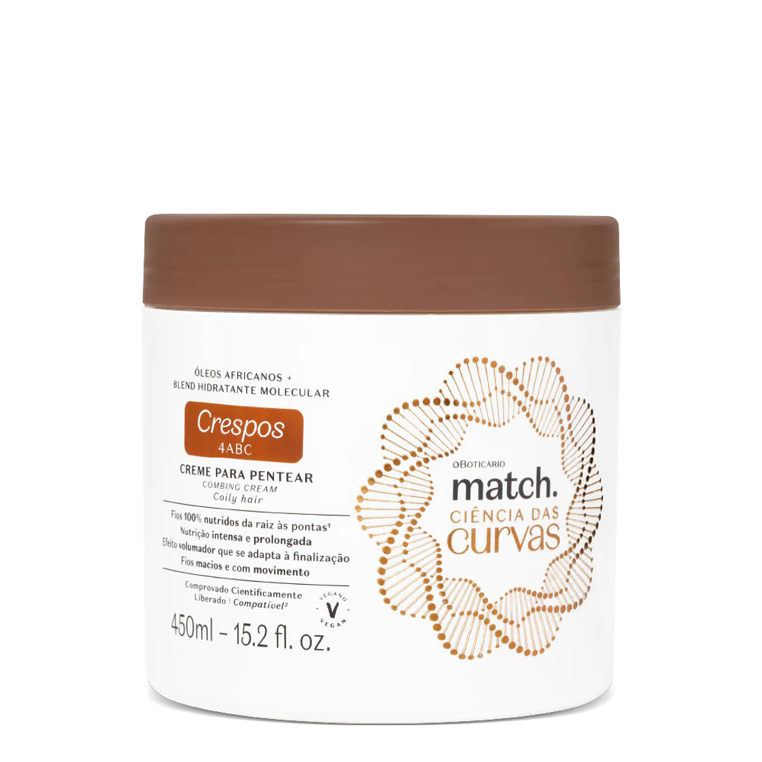 Creme para Pentear Cabelos Crespos Match Ciência das Curvas, 450ml 1