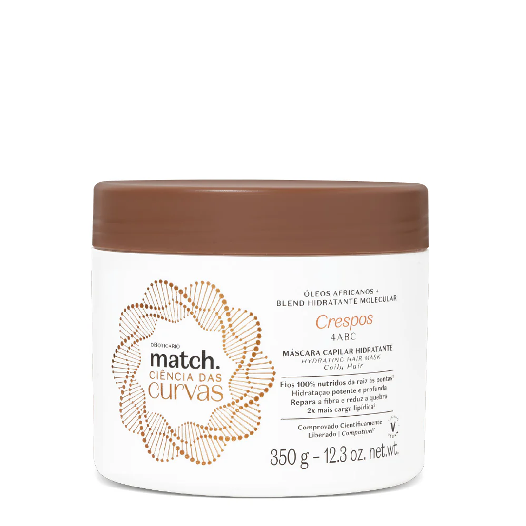 Máscara Capilar Hidratante Cabelos Crespos Match Ciência das Curvas, 350g 1