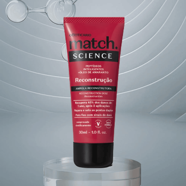 Ampola Capilar Match Science Reconstrução, 30ml 2