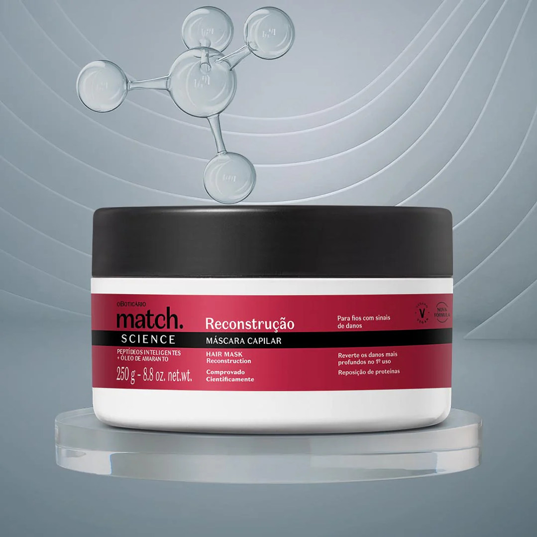 Máscara Capilar Match Science Reconstrução, 250g 4