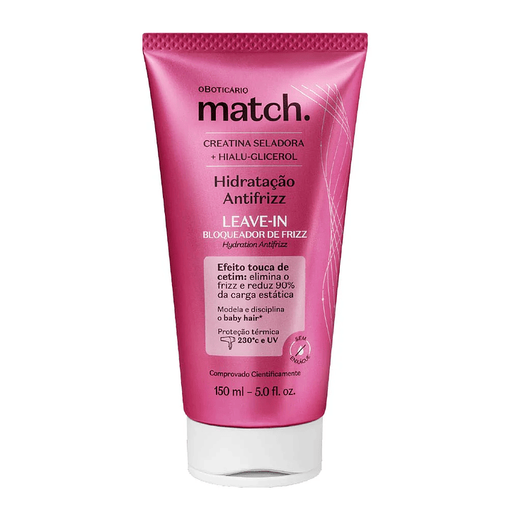 Leave-In Bloqueador de Frizz Match Hidratação Antifrizz, 150ml 1