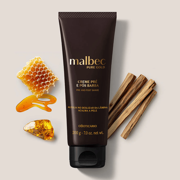 Creme pré e pós barba Malbec Pure Gold, 200g 2