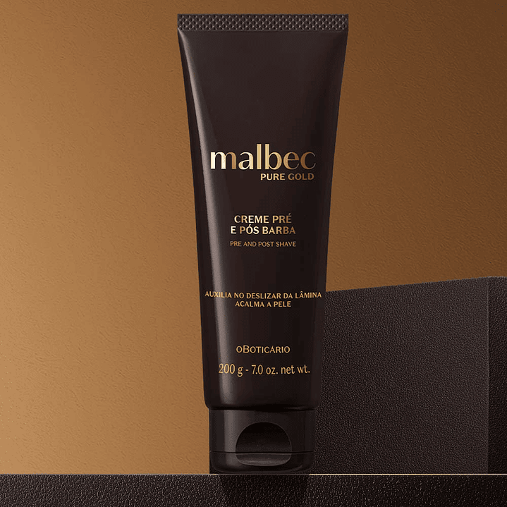 Creme pré e pós barba Malbec Pure Gold, 200g 3