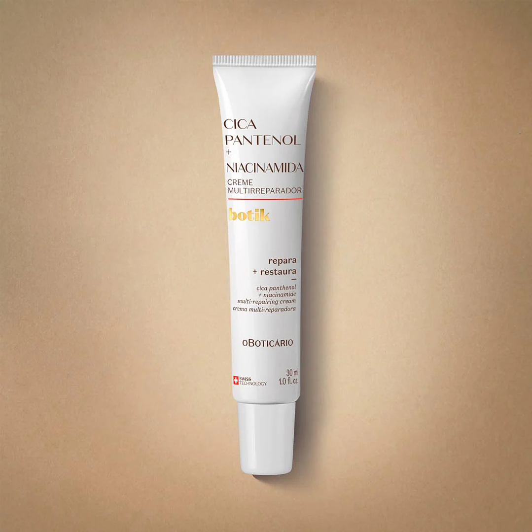Creme Multirreparador Cica Pantenol + Niacinamida Botik, 30ml 2