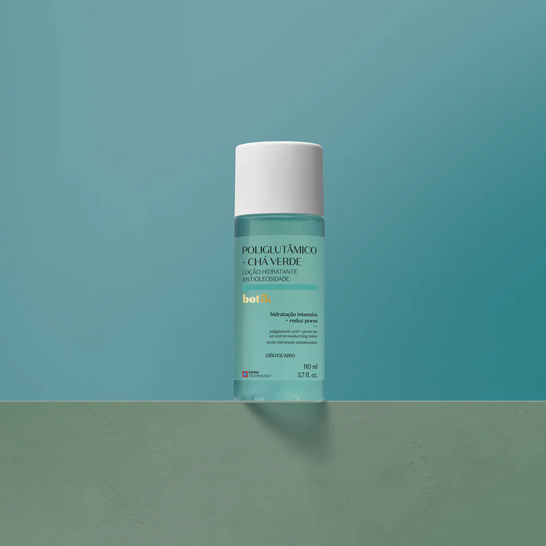 Loção Hidratante Antioleosidade Poliglutâmico + Chá Verde Botik, 110ml 2