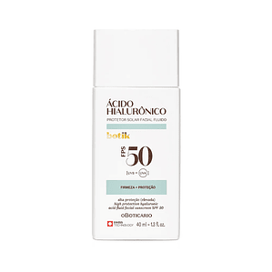 Protetor Solar Facial Fluido FPS 50 Botik Ácido Hialurónico 40ml