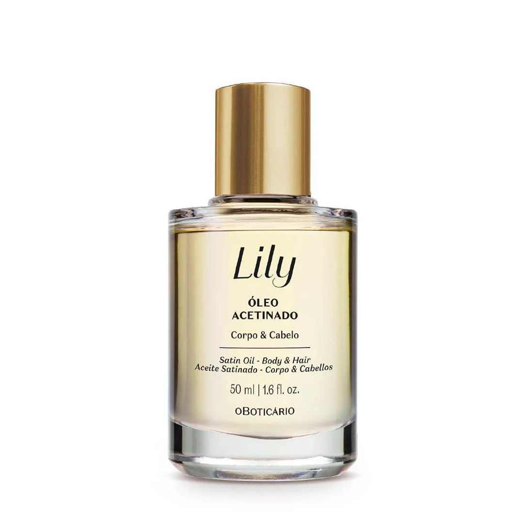Óleo Multifuncional Acetinado Corpo e Cabelo Lily, 50ml 1