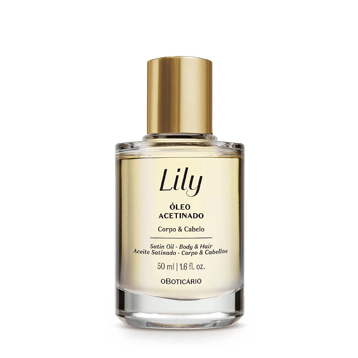 Óleo Multifuncional Acetinado Corpo e Cabelo Lily, 50ml 1