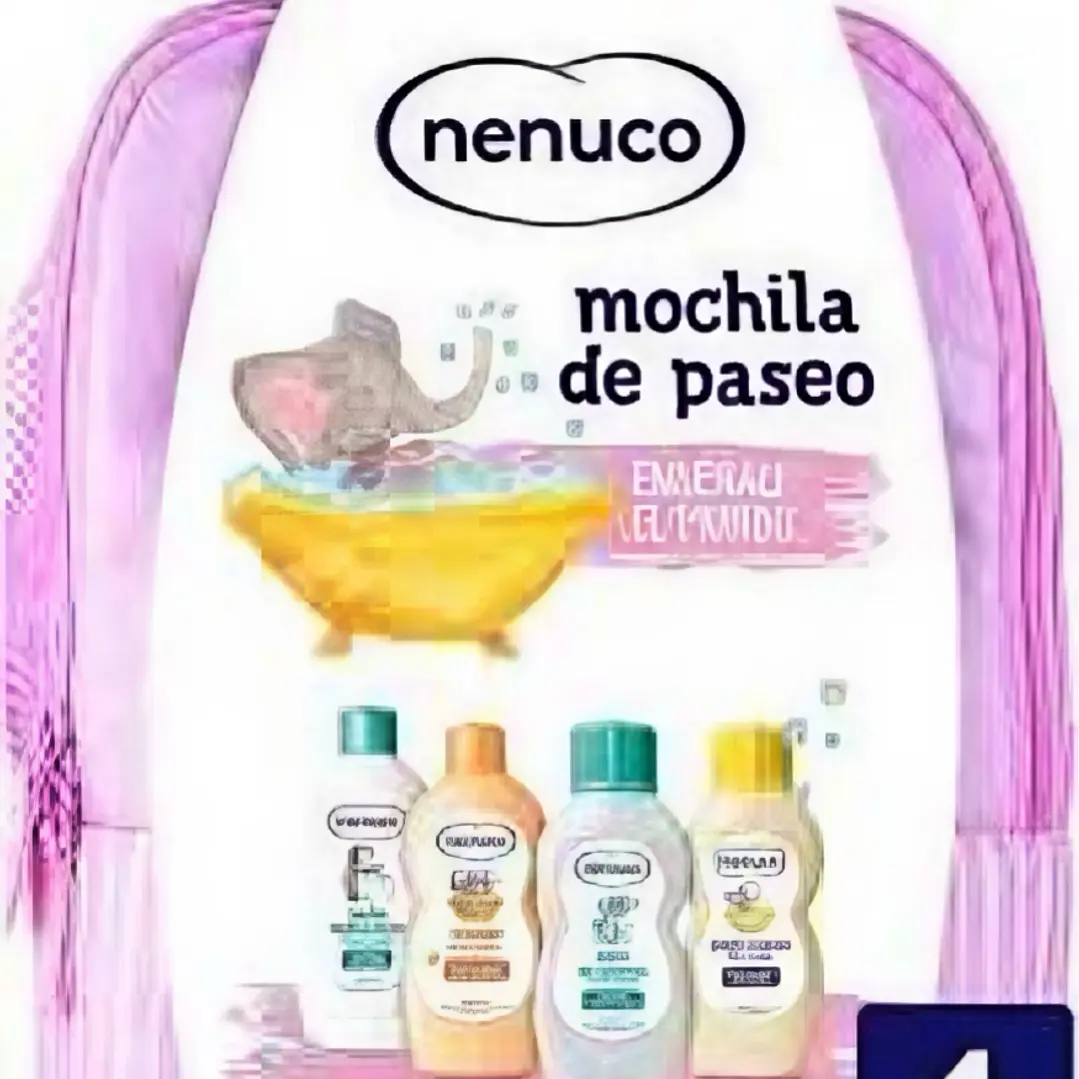 Mochila rosa Nenuco com um kit de 4 produtos para bebês. (COLEÇÃO, VALIDADE EXPIRADA) 1