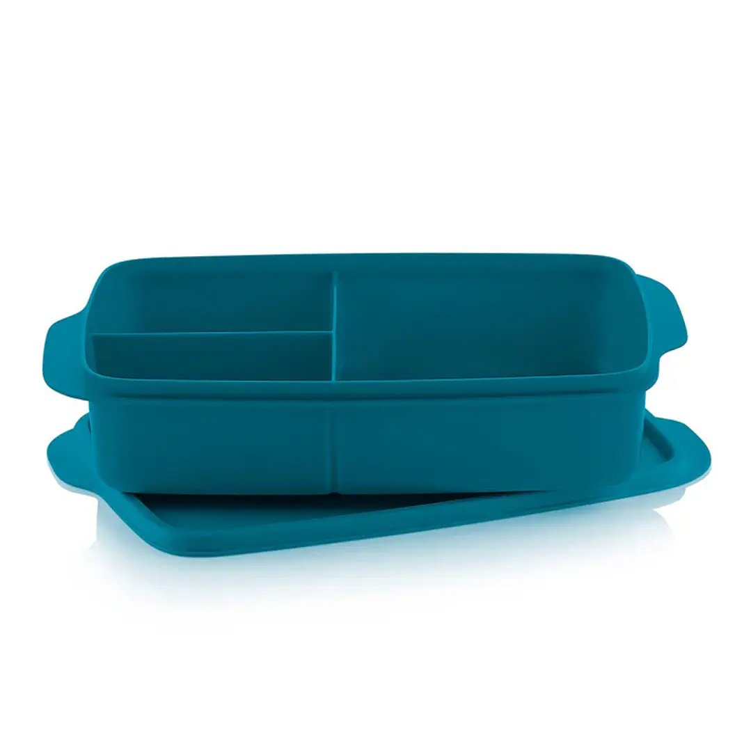 SNACK COM DIVISÓRIAS RETANGULAR 1L, AZUL, TUPPERWARE 3