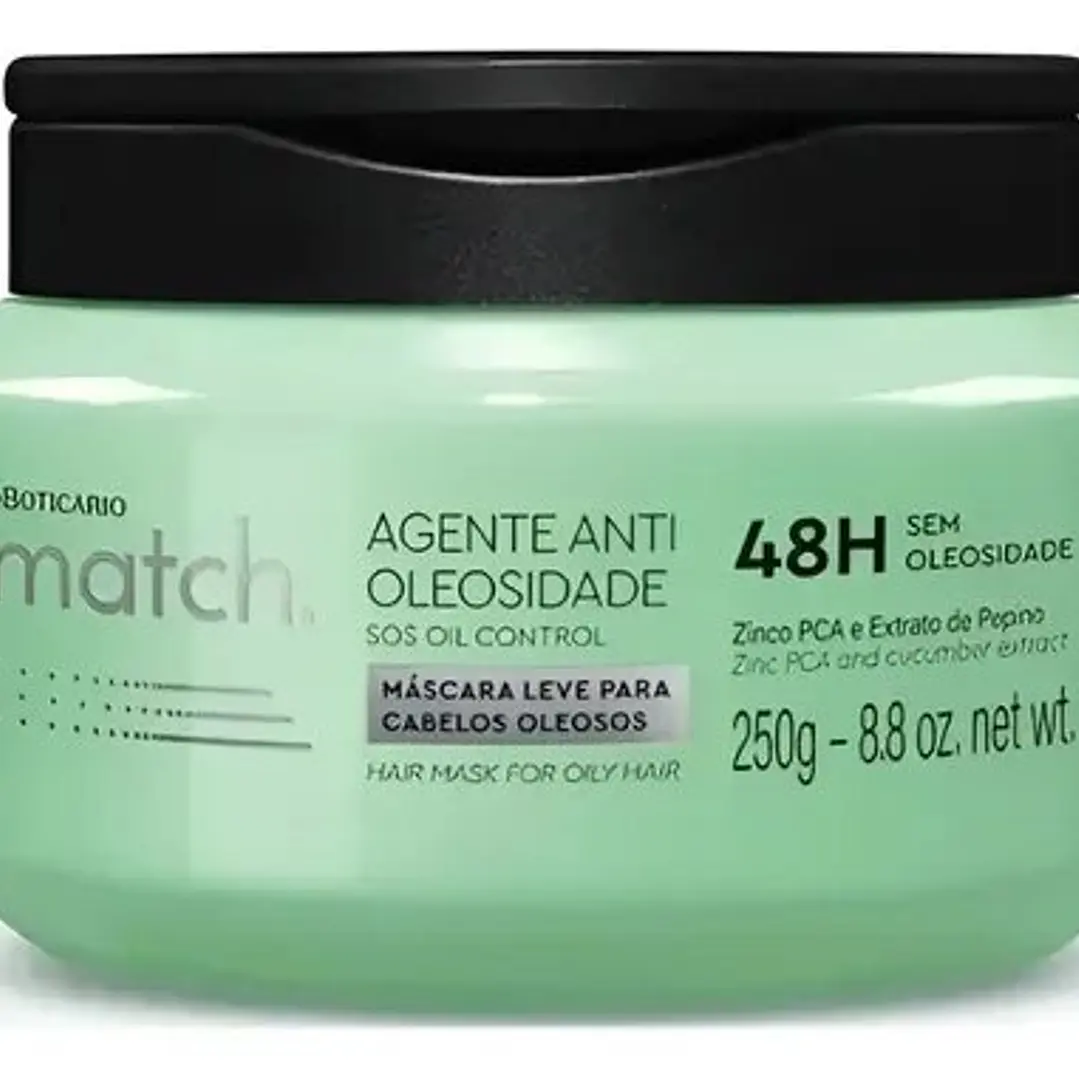 Match máscara anti oleosidade 250g 1