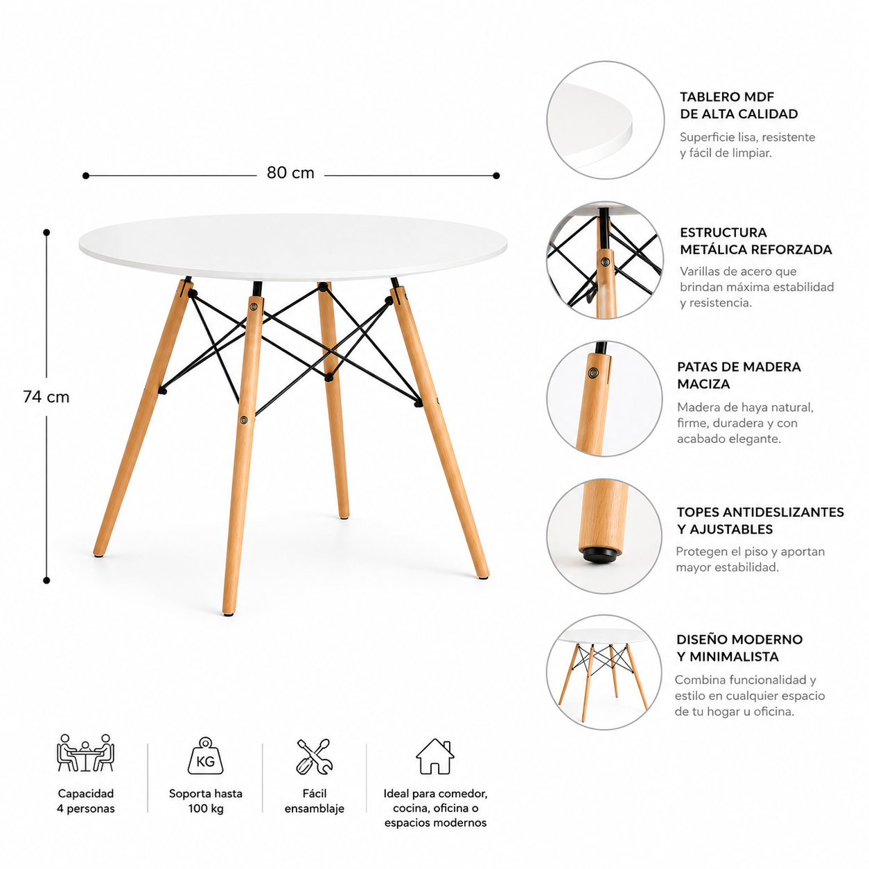 MESA EAMES 80CM EN MADERA HAYA 4