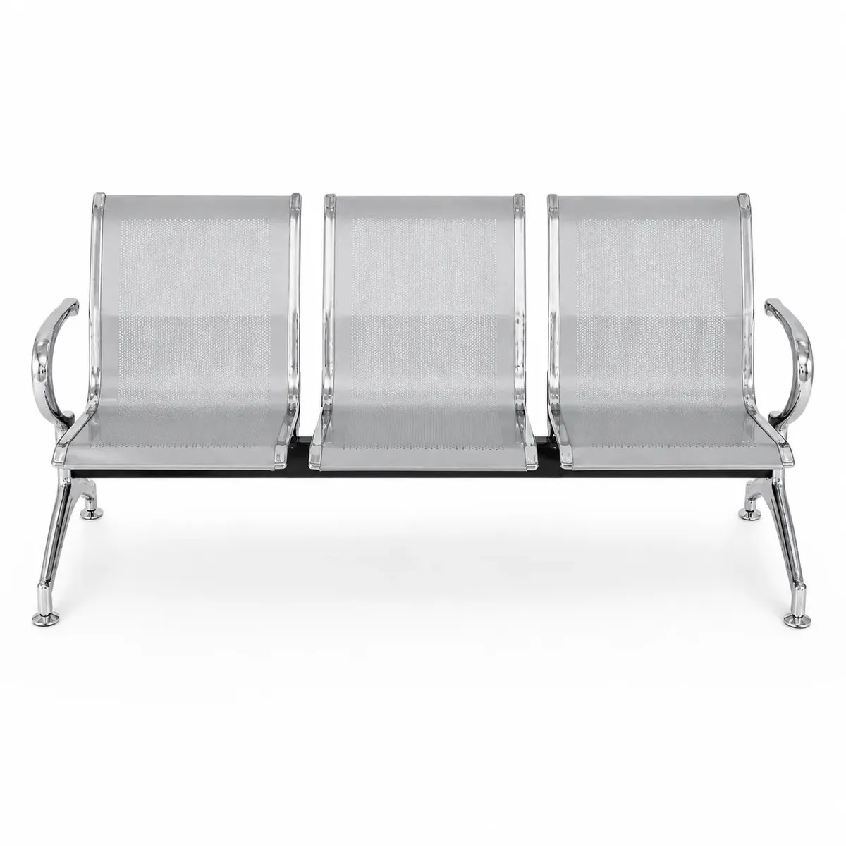 silla tandem 3 puestos cromado  3
