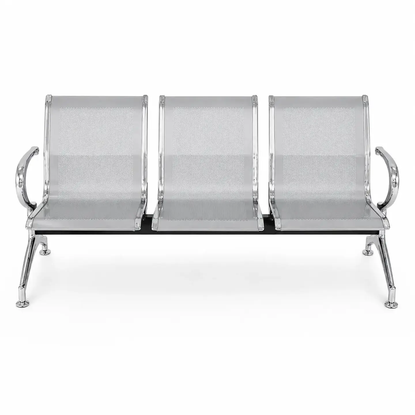 silla tandem 3 puestos cromado  3
