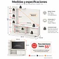 Centro de Entretenimiento LUMER LED para TV hasta 55” Blanco / Gris - Miniatura 5