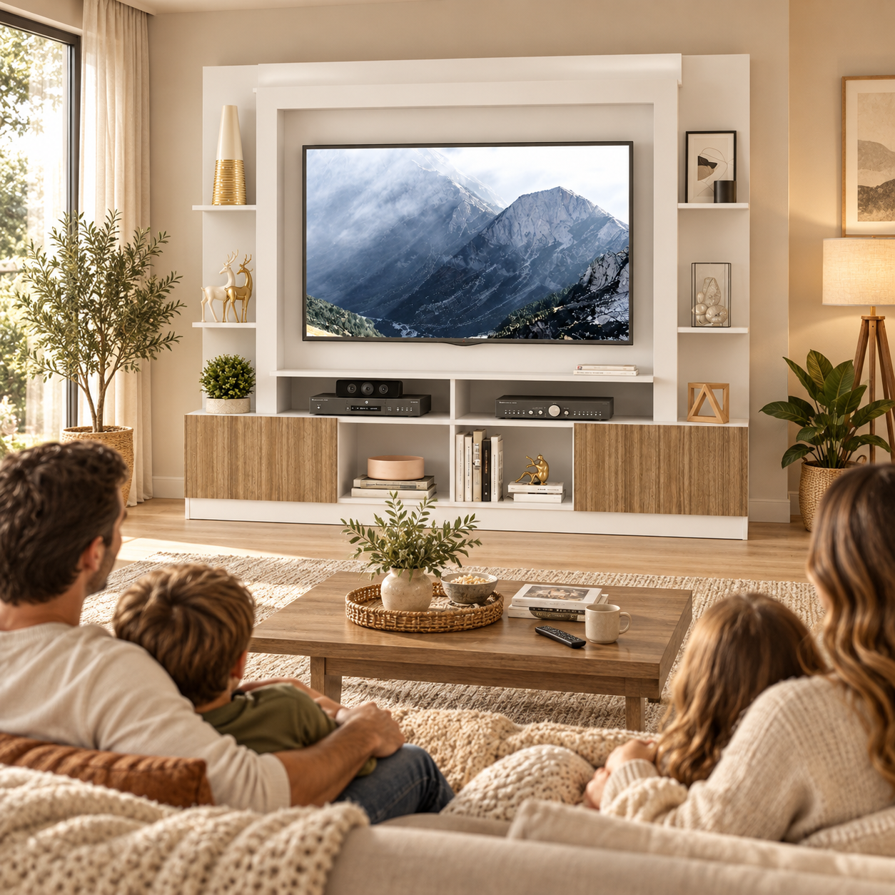 Centro de Entretenimiento NÓRDICA para TV hasta 65 Pulgadas / Rústico y Blanco 4