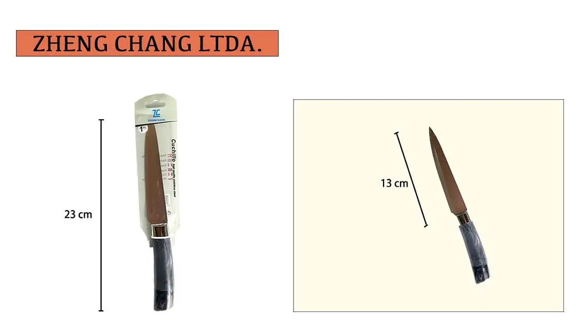 Cuchillo 23cm mango marmol 1