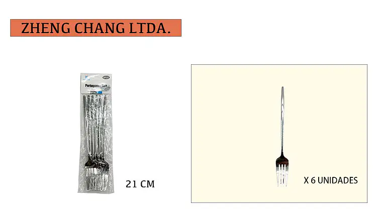 Tenedor largo de mesa 6 piezas  1