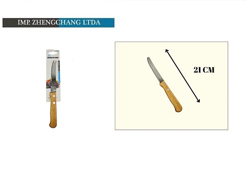 Cuchillo de mesa mango de madera 4 piezas