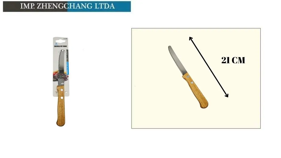 Cuchillo de mesa mango de madera 4 piezas 1
