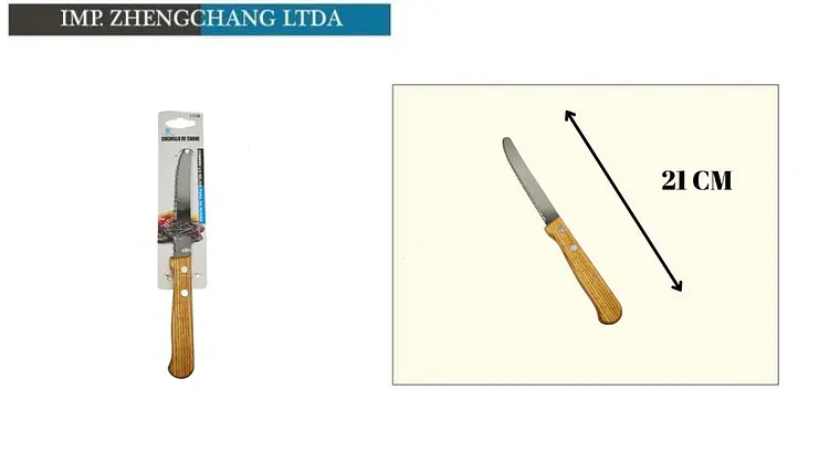 Cuchillo de mesa mango de madera 4 piezas 1
