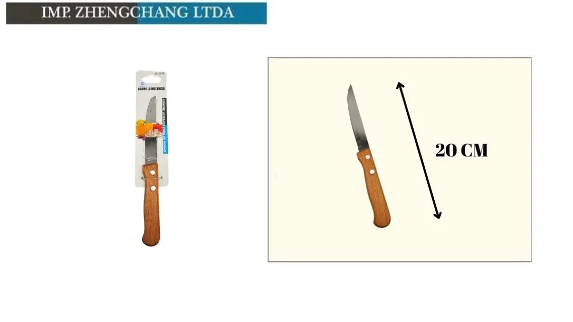 Cuchillo de cocina pequeño mango de madera  1