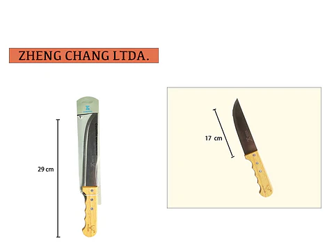 Cuchillo de cocina grande mango de madera