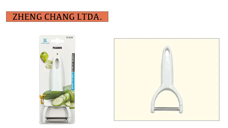 Pelador cuchilla lisa blanco 1