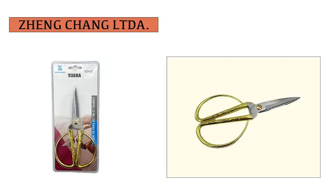 Tijera mango dorado 18.5cm 1