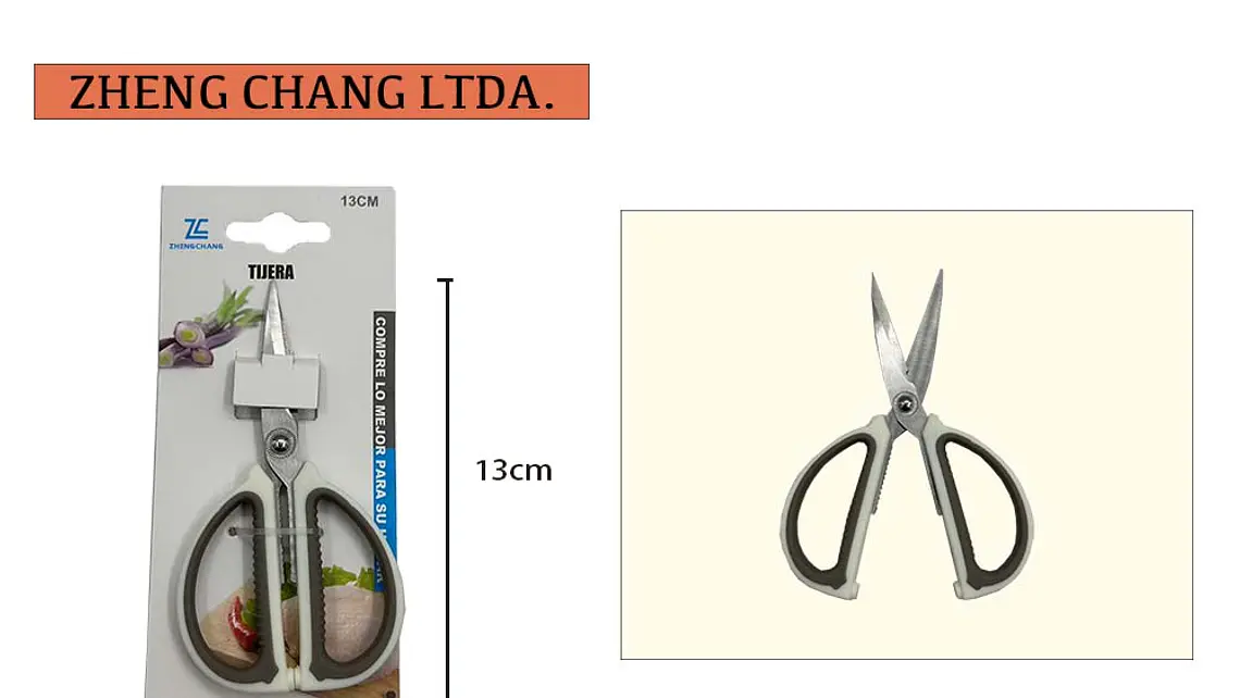 Tijera mango de plástico blanca 13cm 1