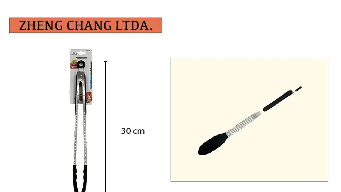 Pinza metálica agarre silicona 30cm  1